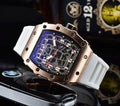 RM – Gehäuse Roségold, Silikonband Weiß
