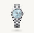Roli Day-Date, Platin, eisblaues Zifferblatt