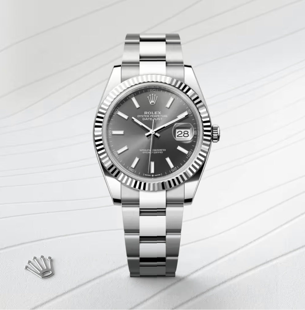 Roli Datejust, Schiefergrau, Oyster-Band