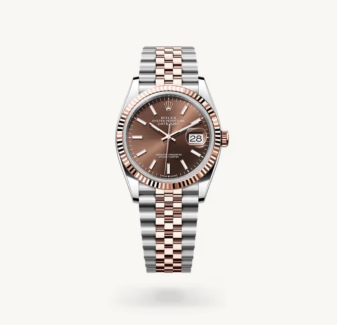 Roli Datejust, Everose/Stahl, Schoko