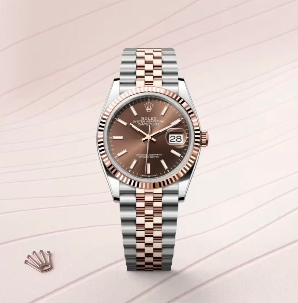 Roli Datejust, Everose/Stahl, Schoko