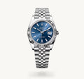 Roli Datejust, blau, Jubilé-Band