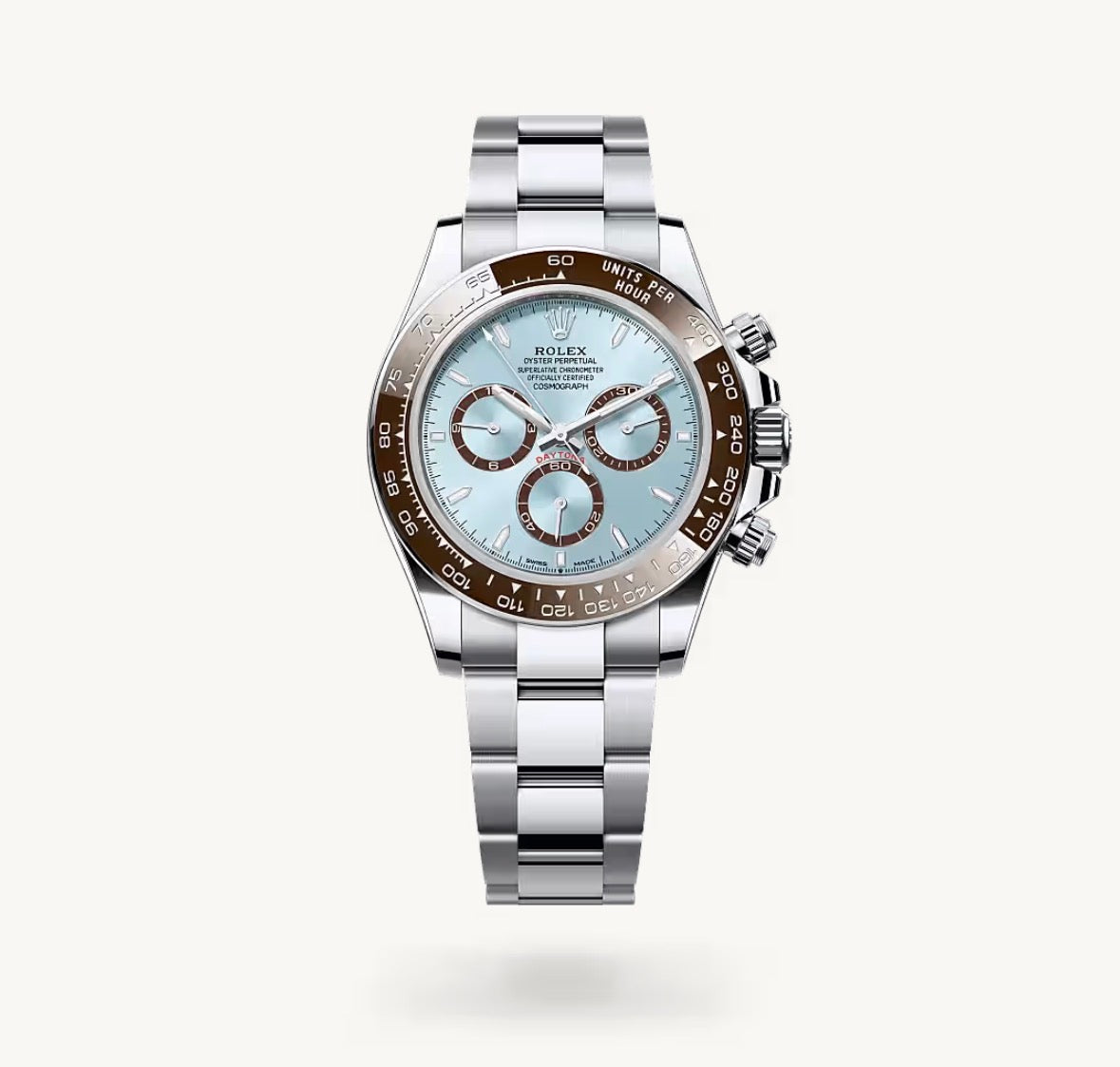 Roli Cosmograph Daytona, Platin, eisblau