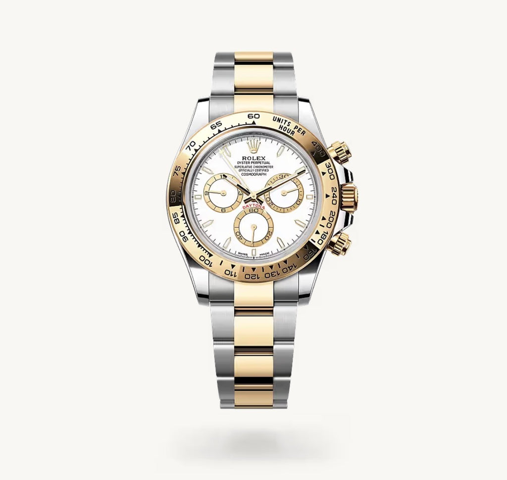 Roli Cosmograph Daytona, Stahl/Gelbgold, weiß