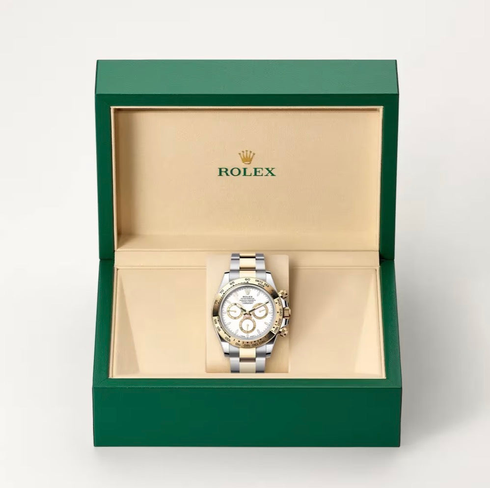 Roli Cosmograph Daytona, Stahl/Gelbgold, weiß