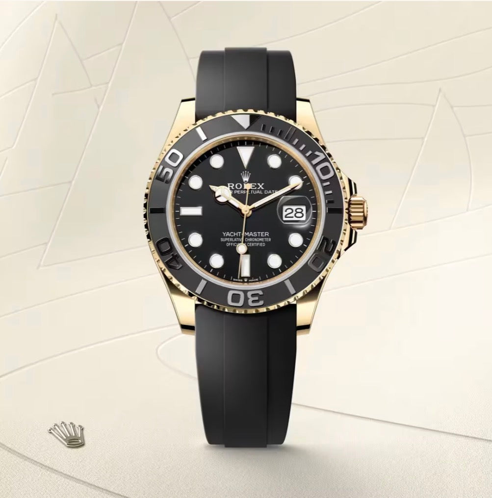 Roli Yacht-Master, Gelbgold, Oysterflex-Kautschukband