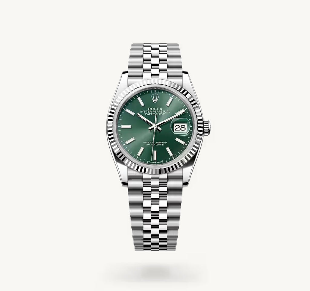 Roli Datejust, mintgrün, Jubilé-Band