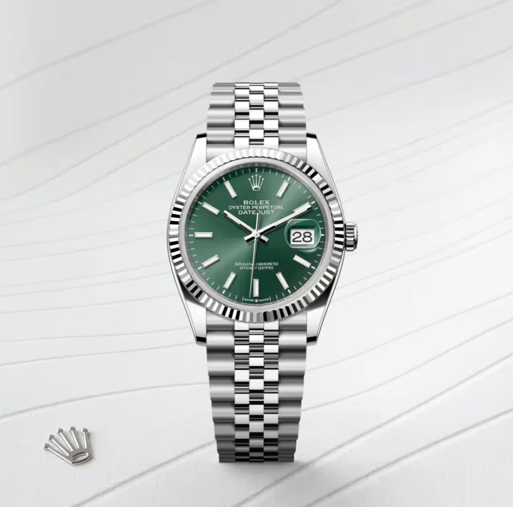 Roli Datejust, mintgrün, Jubilé-Band