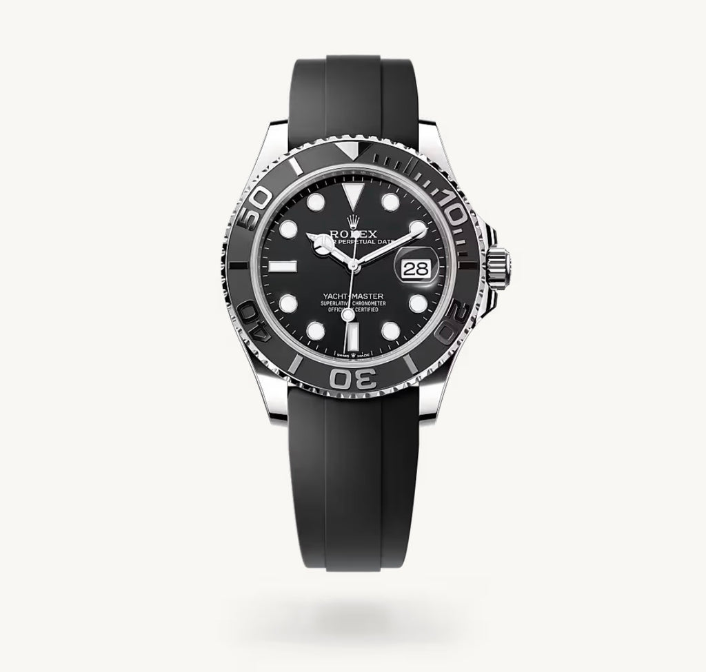 Roli Yacht-Master 42, schwarz, Oysterflex-Kautschukband