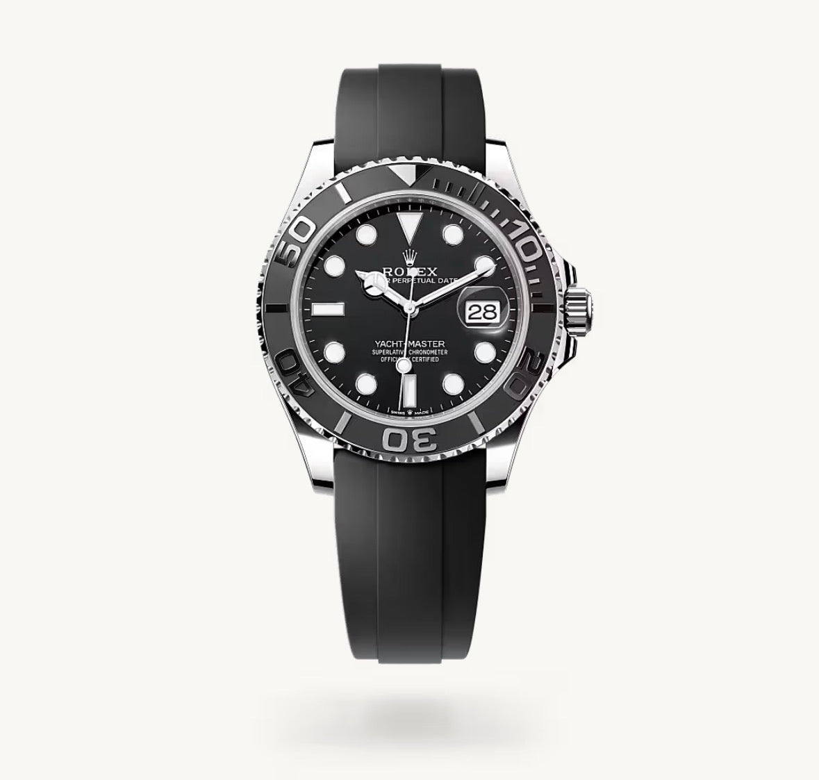 Roli Yacht-Master 42, schwarz, Oysterflex-Kautschukband