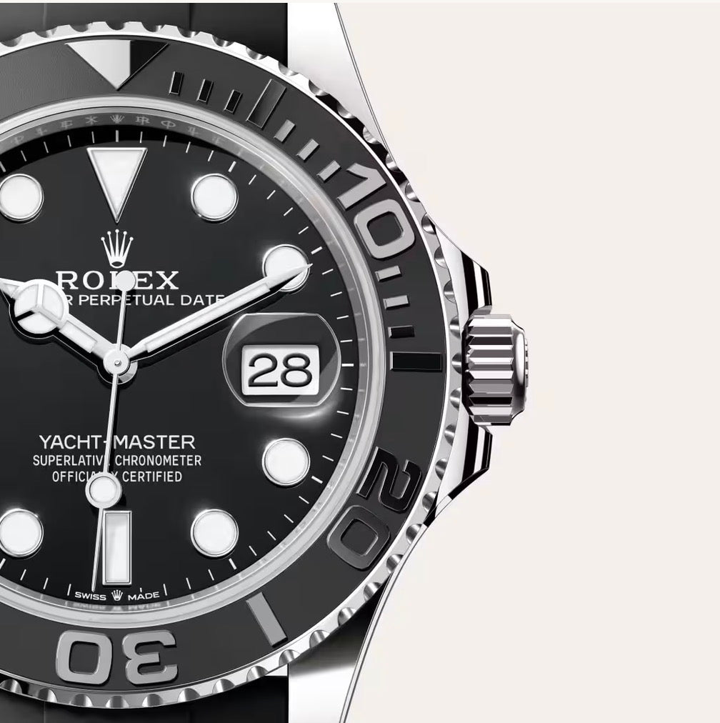 Roli Yacht-Master 42, schwarz, Oysterflex-Kautschukband