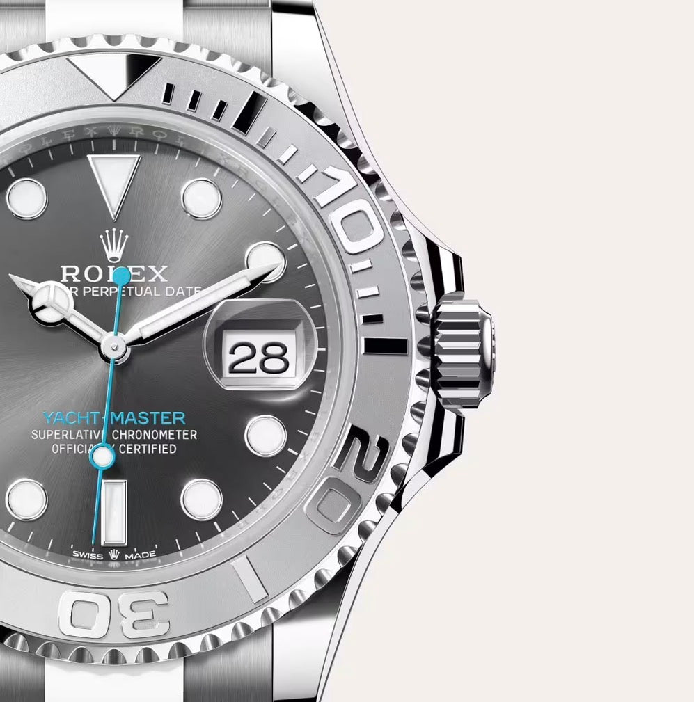 Roli Yacht-Master, Stahl, Rhodium-Zifferblatt