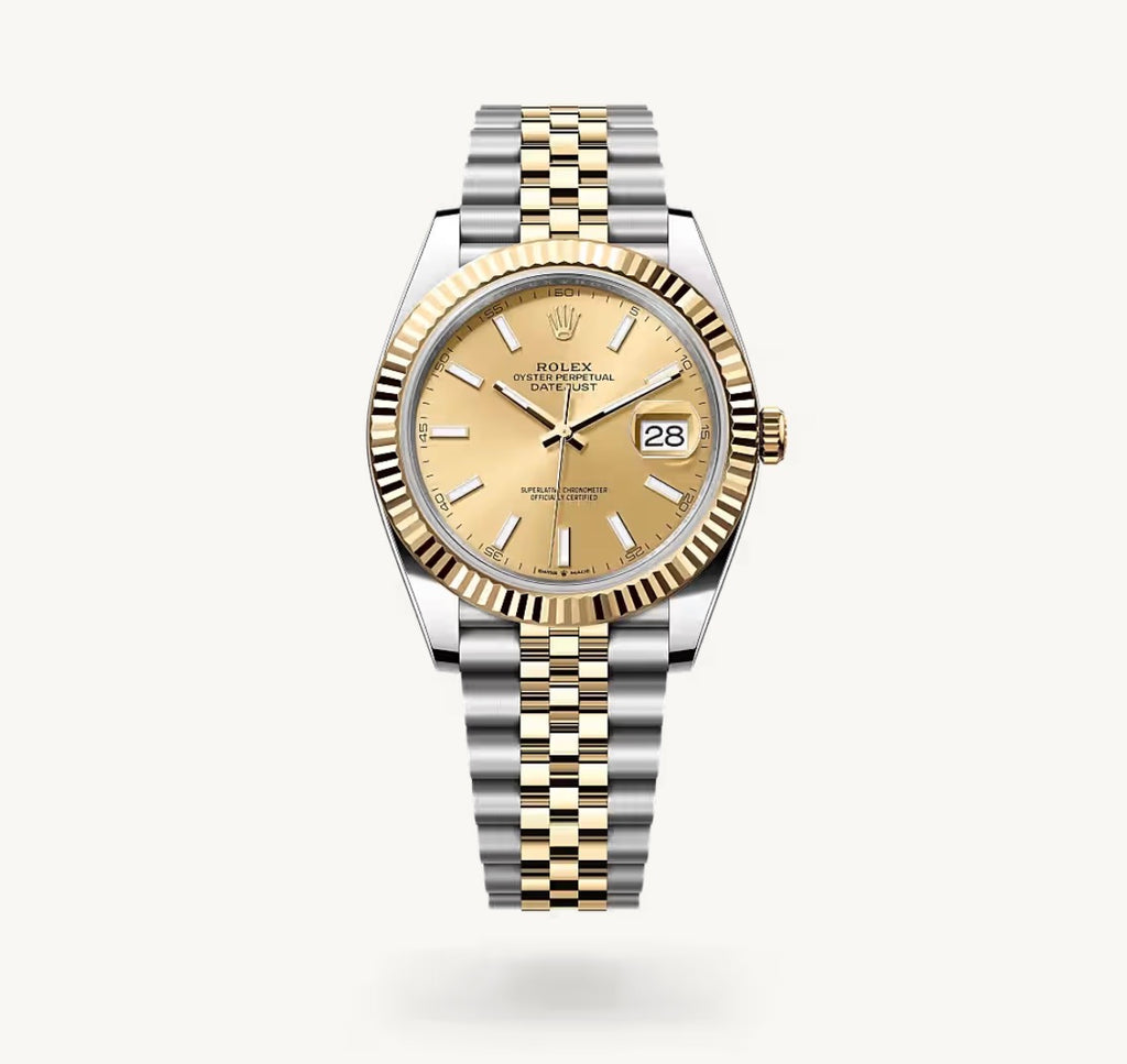 Roli Datejust, Stahl/Gelbgold, Champagner