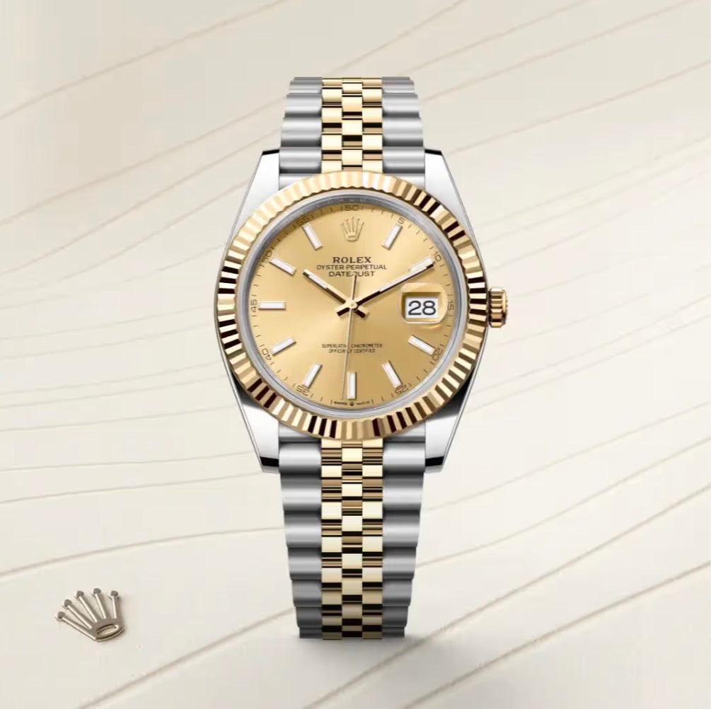 Roli Datejust, Stahl/Gelbgold, Champagner