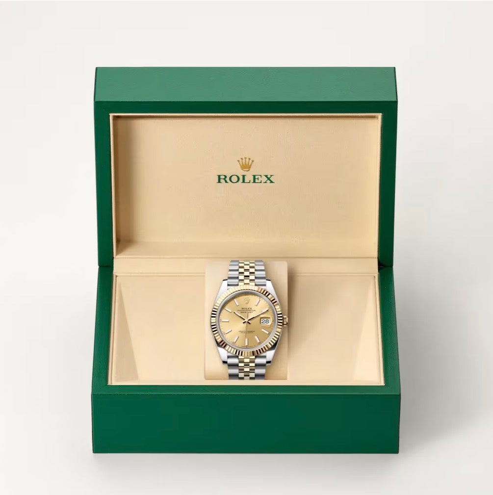 Roli Datejust, Stahl/Gelbgold, Champagner