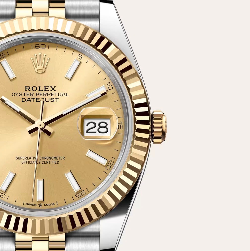 Roli Datejust, Stahl/Gelbgold, Champagner