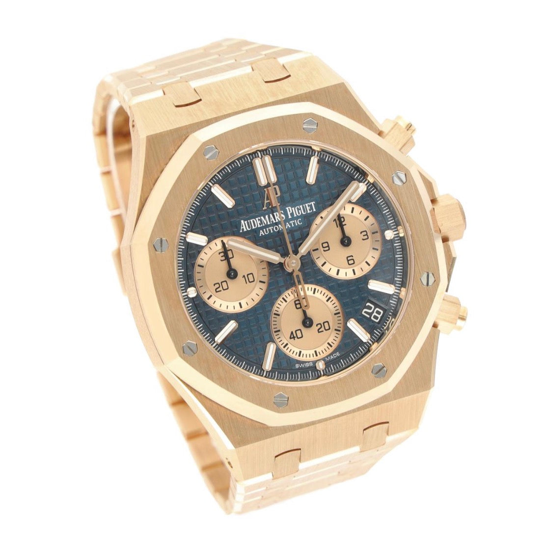 AP Royal Oak Chronograph, Roségold, blau