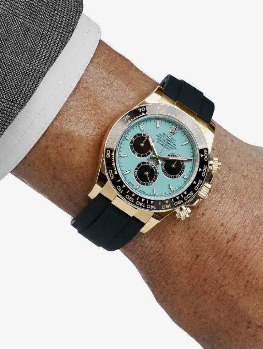 Roli Cosmograph Daytona, Gelbgold, eisblau, Oysterflex-Kautschukband