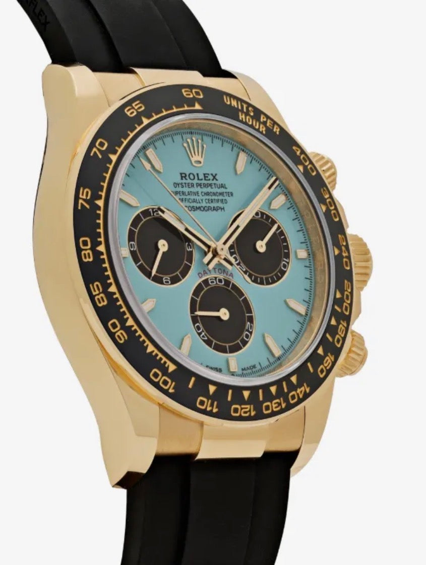 Roli Cosmograph Daytona, Gelbgold, eisblau, Oysterflex-Kautschukband
