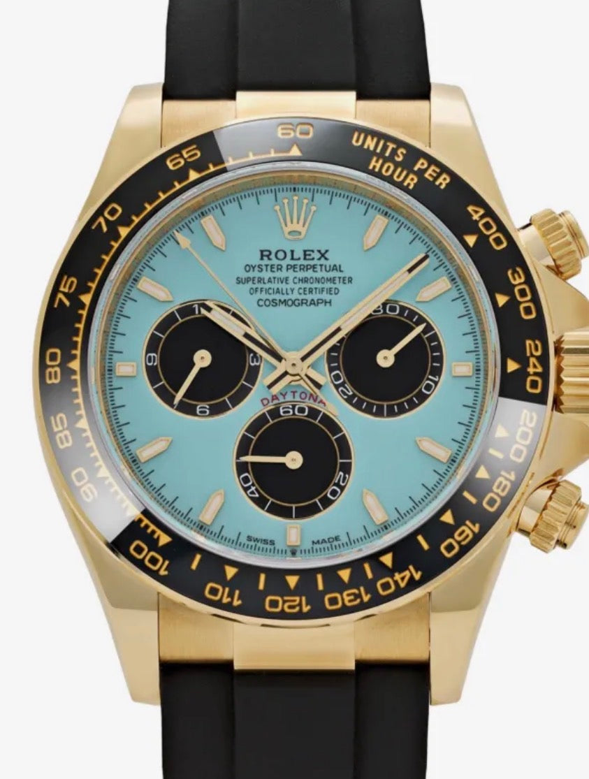 Roli Cosmograph Daytona, Gelbgold, eisblau, Oysterflex-Kautschukband